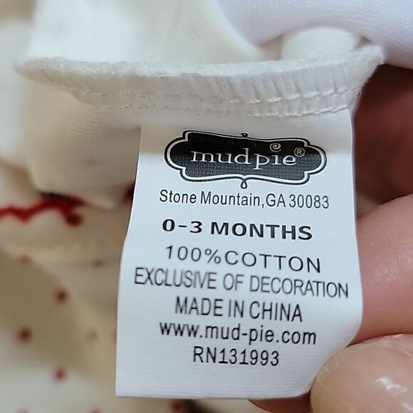MUD PIE "MY FIRST CHRISTMAS" REINDEER CONVERTIBLE GOWN/ROMPER, SZ 0-3 MOS. - NEW - Picture 11 of 12